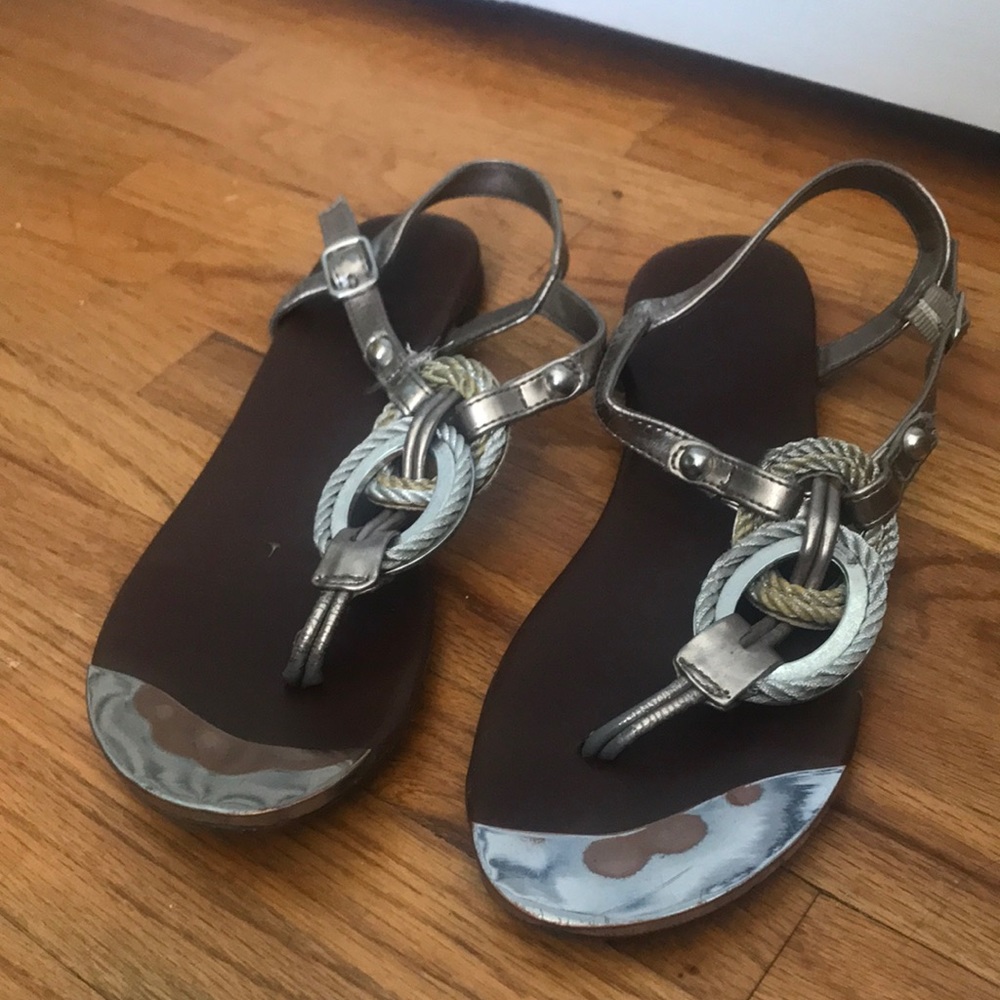 Brown and sliver sandals